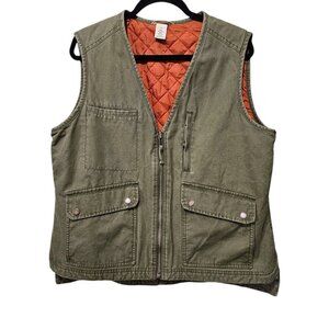 Duluth Trading Co Women's Can-Do Canvas Work Cotton Olive Barn Vest